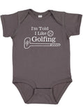 I'm Told I Like Golfing Silhouette Baby Bodysuit