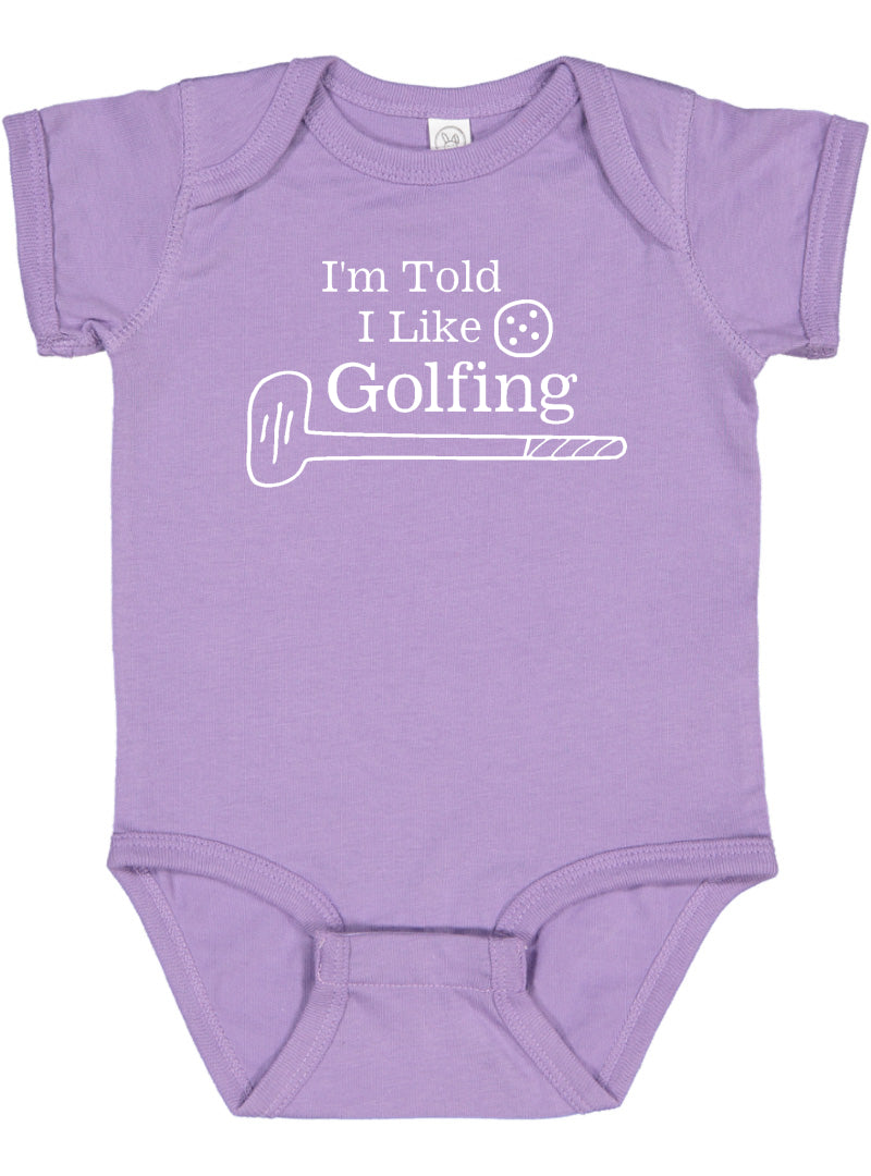 I'm Told I Like Golfing Silhouette Baby Bodysuit