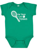 I'm Told I Like Tennis Silhouette Baby Bodysuit