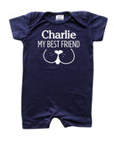 My Best Friend (Dog) Personalized Custom Silky Shorts Baby Romper for Boys and Girls