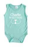 My Best Friend (Dog) Personalized Custom Silky Sleeveless Baby Bodysuit for Boys and Girls