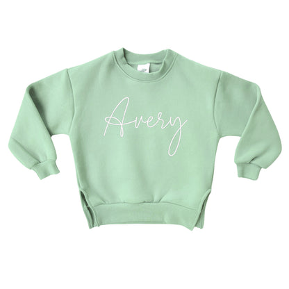 Rocket Bug Personalized Cozy Soft Cotton Crewneck Sweatshirt (Sweater) Mint