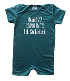 Personalized Aunt's Lil Sidekick Silky Baby Romper Shorts for Boys & Girls