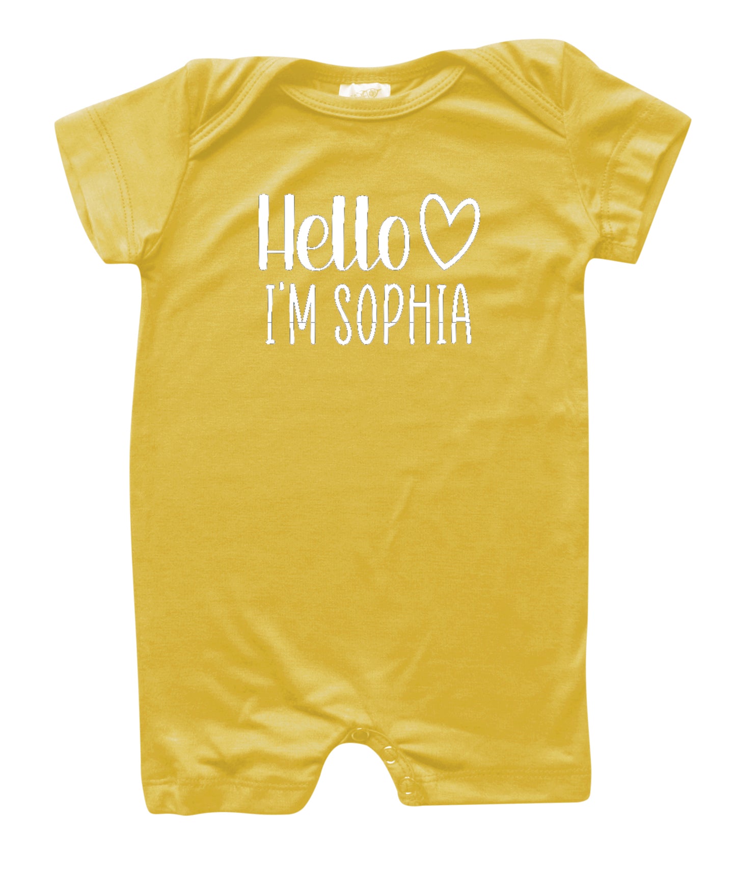 Personalized Hello Heart Silky Baby Romper Shorts for Boys & Girls