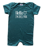 Personalized Hello Heart Silky Baby Romper Shorts for Boys & Girls