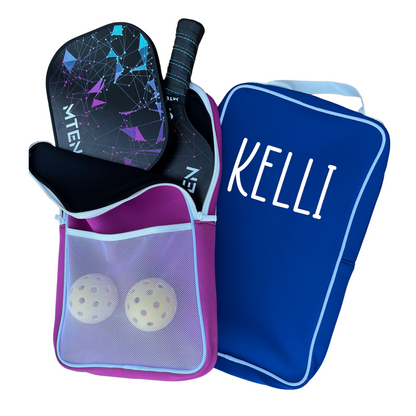 Personalized Pickleball Paddle Bag Cover for Two Paddles & Balls