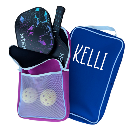 Personalized Pickleball Paddle Bag Cover for Two Paddles & Balls