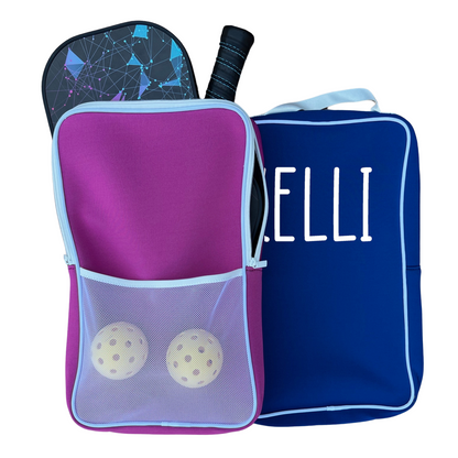 Personalized Pickleball Paddle Bag Cover for Two Paddles & Balls