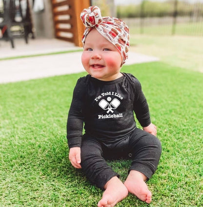 I'm Told I Like Pickleball Long Sleeve Romper