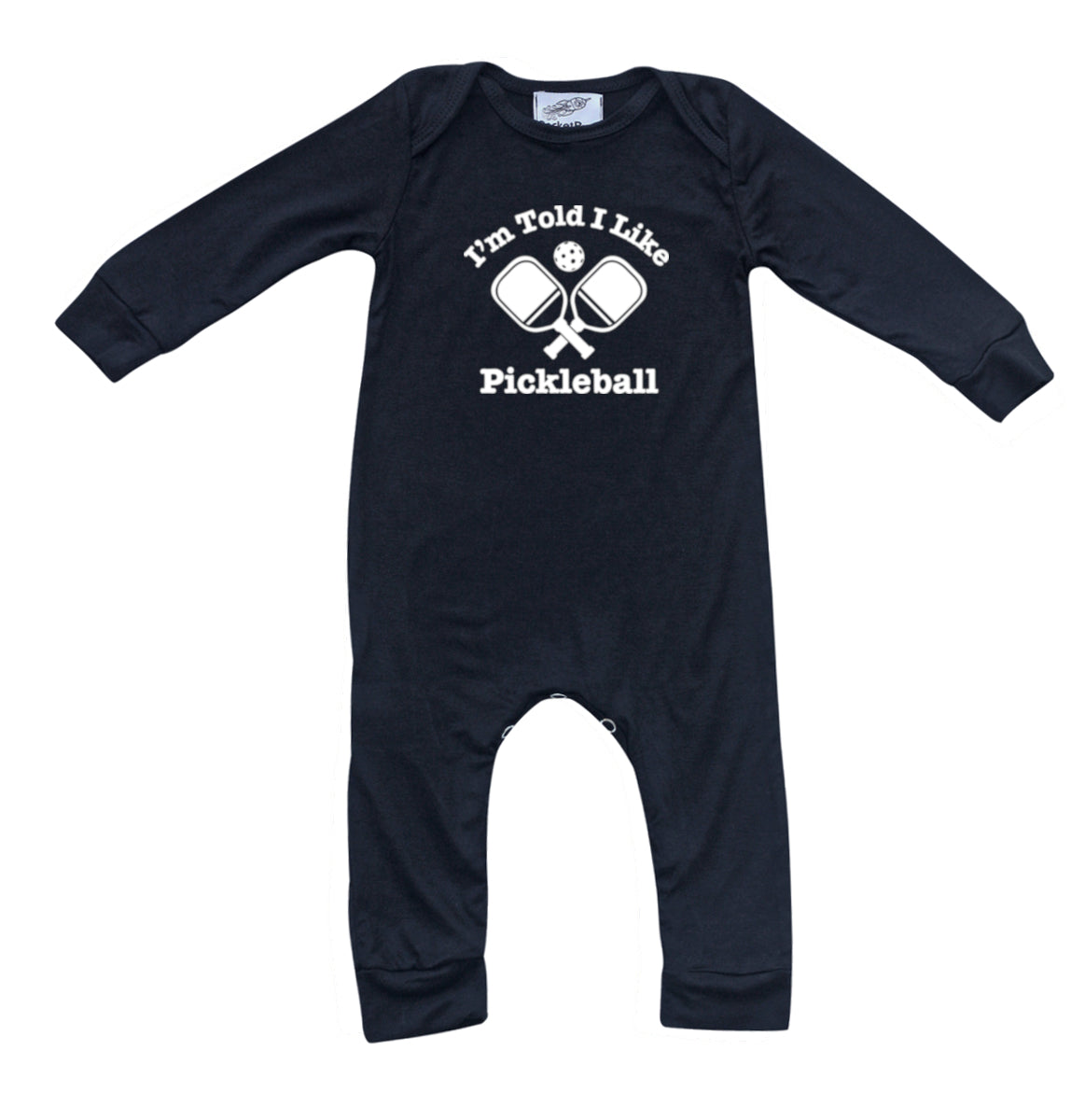 I'm Told I Like Pickleball Long Sleeve Romper Silky Black