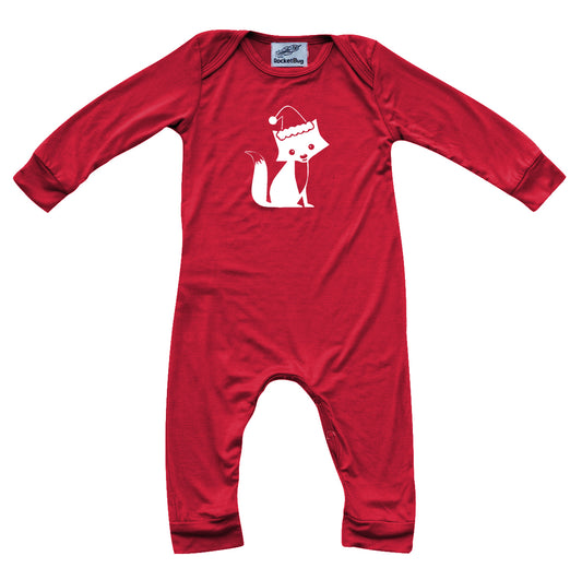 Santa Fox Holiday Long Sleeve Baby Jumpsuit Romper