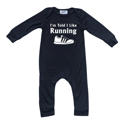 I'm Told I Like Running Long Sleeve Romper Silky Black