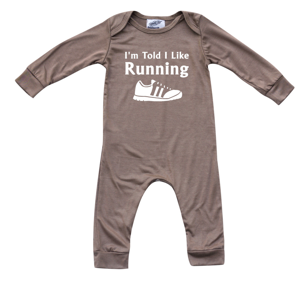 I'm Told I Like Running Long Sleeve Romper Silky Light Brown