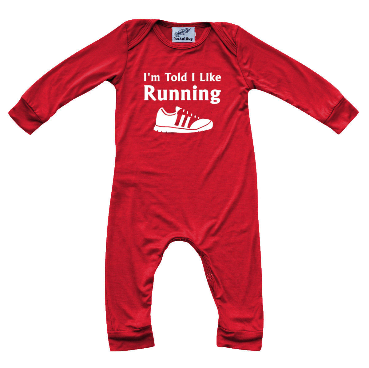 I'm Told I Like Running Long Sleeve Romper Silky Red