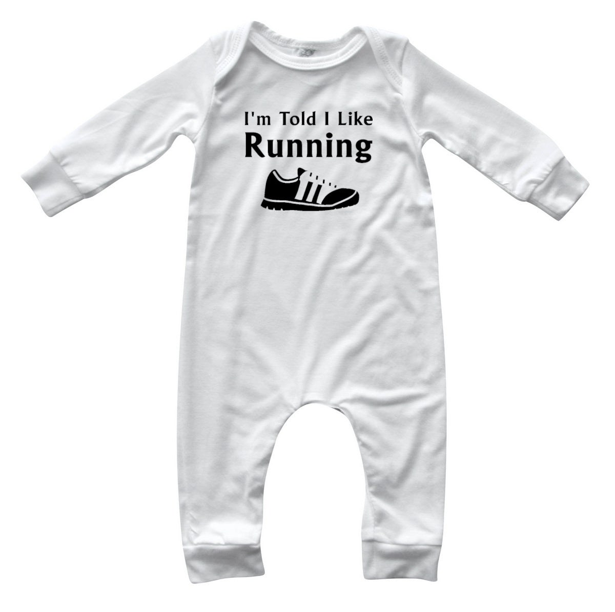 I'm Told I Like Running Long Sleeve Romper Silky Off White