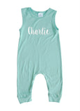 "Lush" Personalized Custom Silky Sleeveless Baby Romper for Boys and Girls