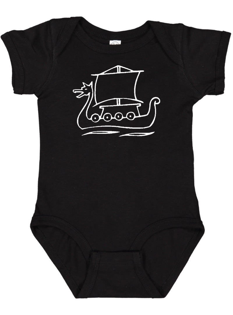 Viking Ship Silhouette Baby Bodysuit