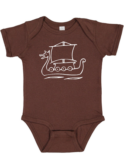 Viking Ship Silhouette Baby Bodysuit