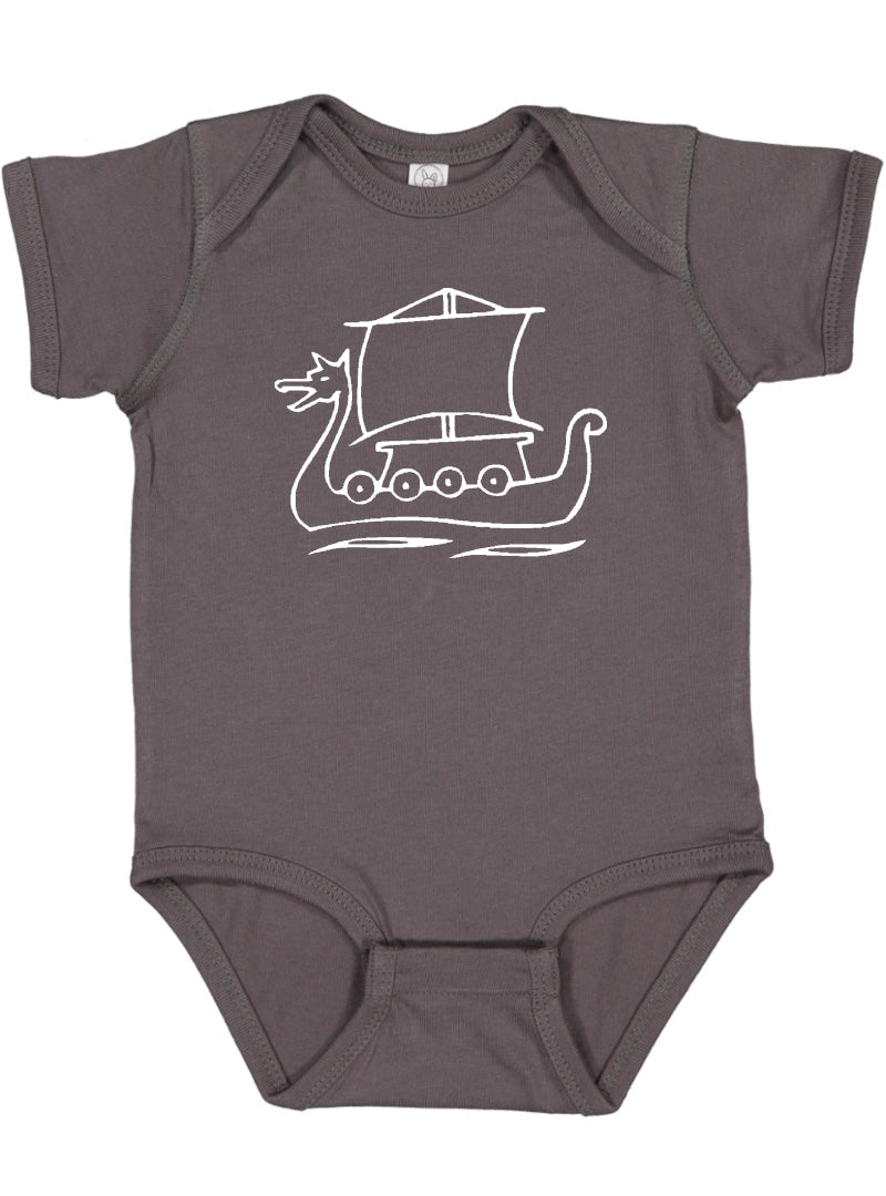 Viking Ship Silhouette Baby Bodysuit