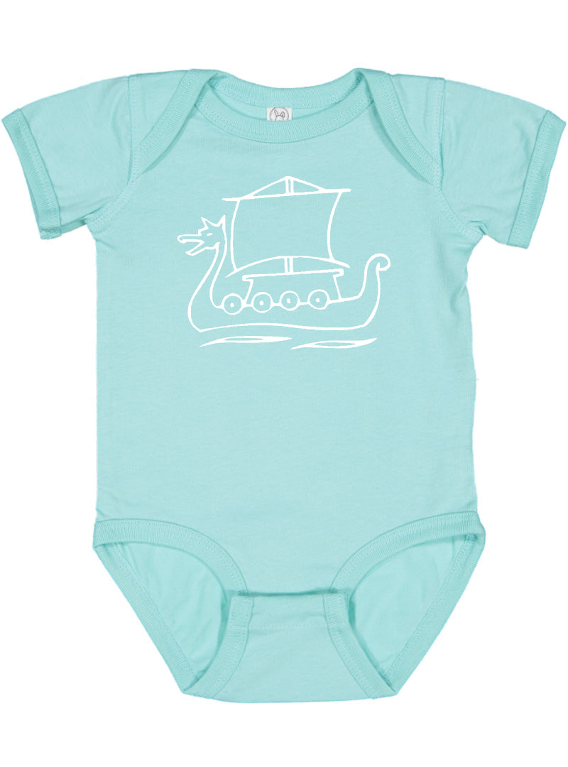 Viking Ship Silhouette Baby Bodysuit