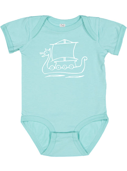 Viking Ship Silhouette Baby Bodysuit