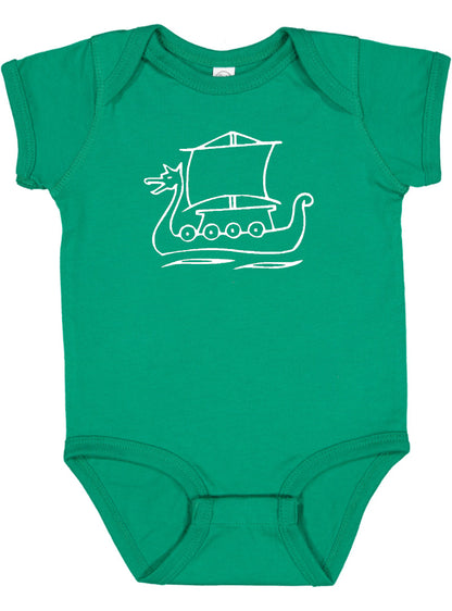 Viking Ship Silhouette Baby Bodysuit