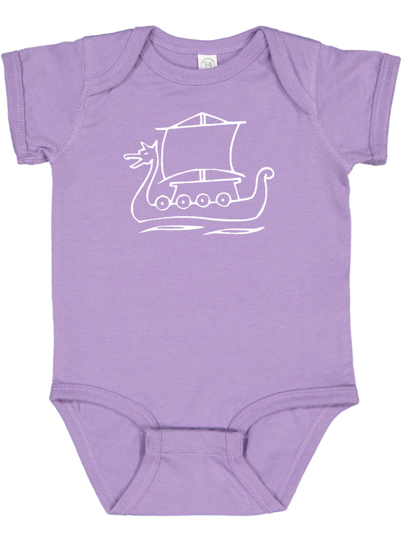 Viking Ship Silhouette Baby Bodysuit