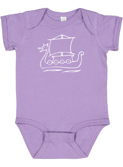 Viking Ship Silhouette Baby Bodysuit
