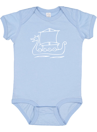 Viking Ship Silhouette Baby Bodysuit