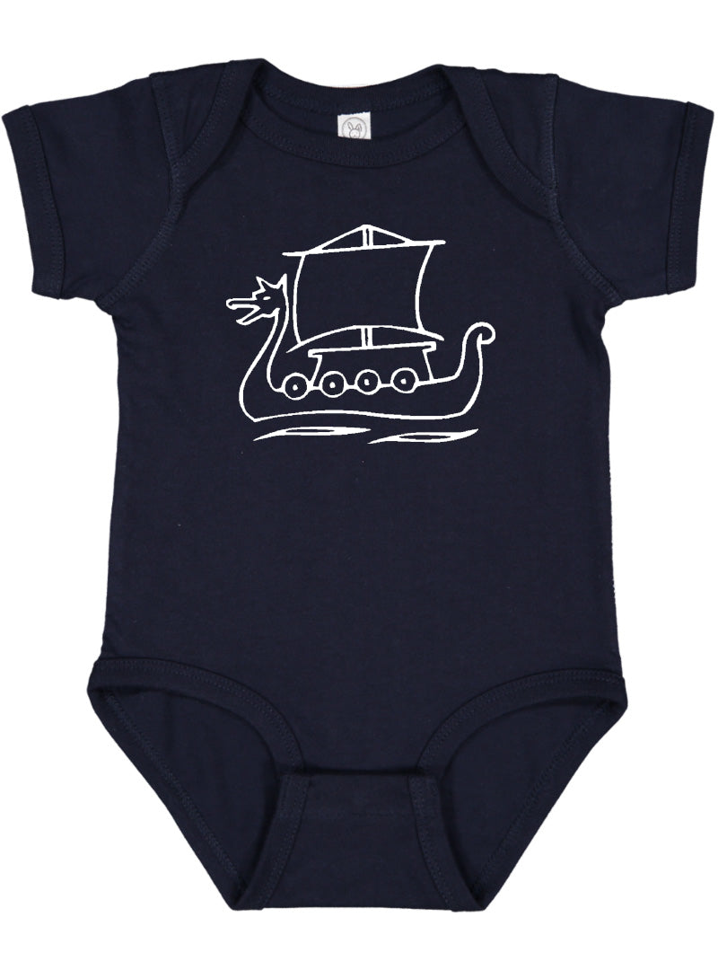 Viking Ship Silhouette Baby Bodysuit