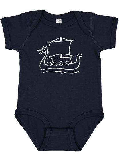Viking Ship Silhouette Baby Bodysuit