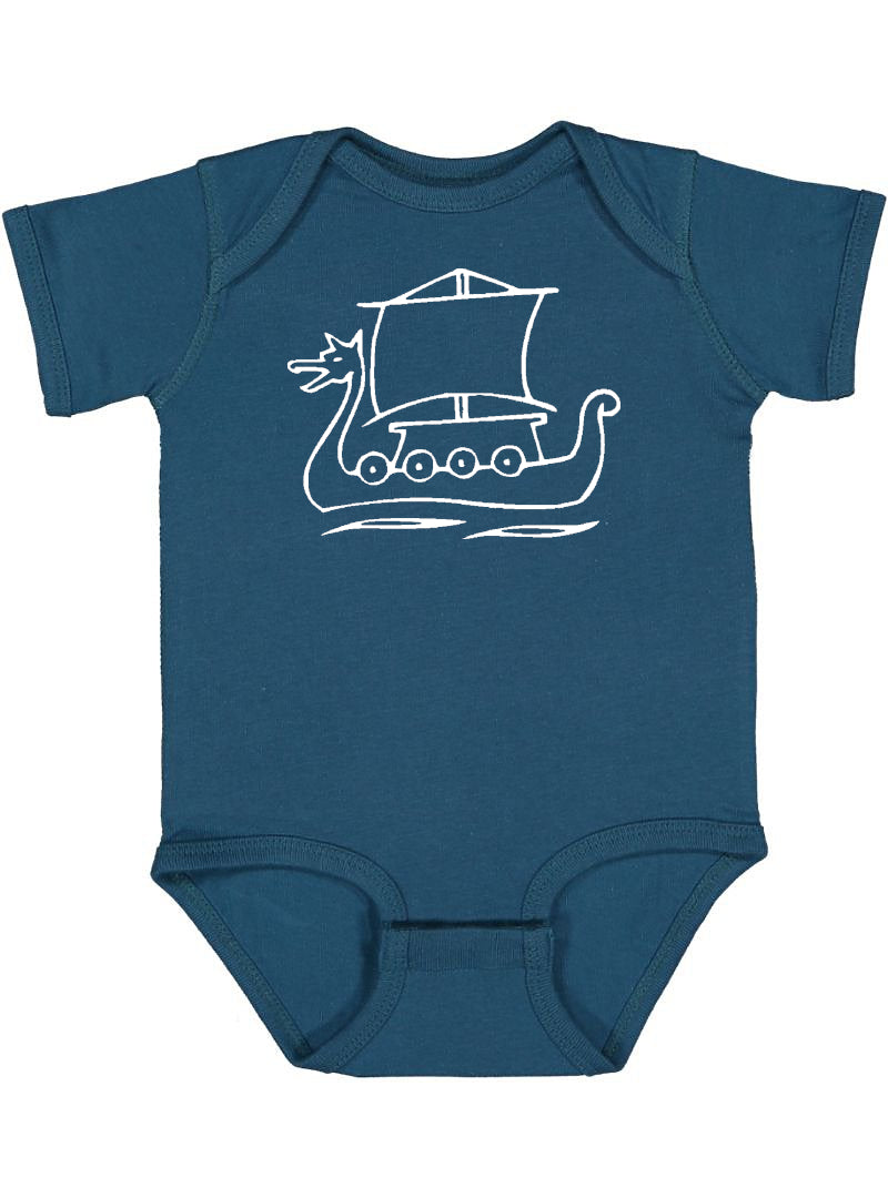 Viking Ship Silhouette Baby Bodysuit