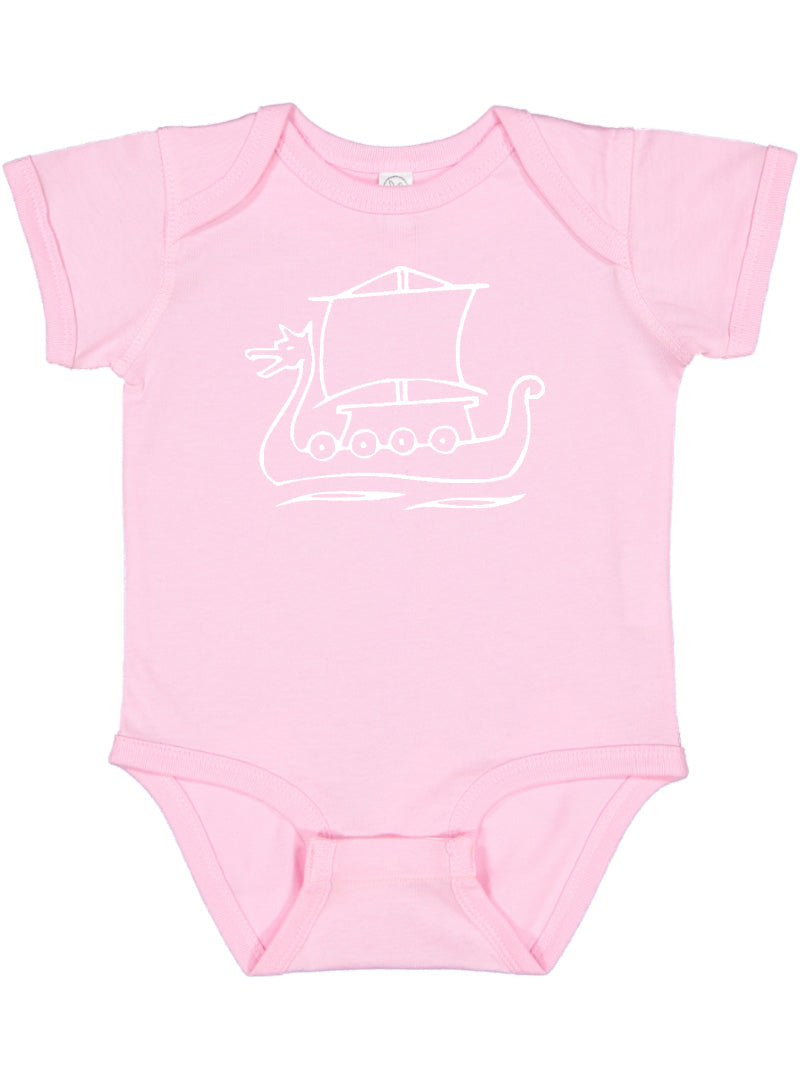 Viking Ship Silhouette Baby Bodysuit