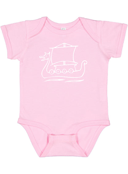Viking Ship Silhouette Baby Bodysuit
