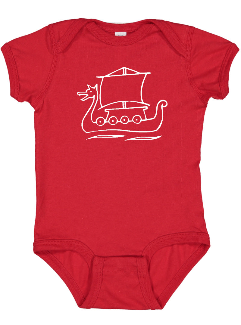 Viking Ship Silhouette Baby Bodysuit