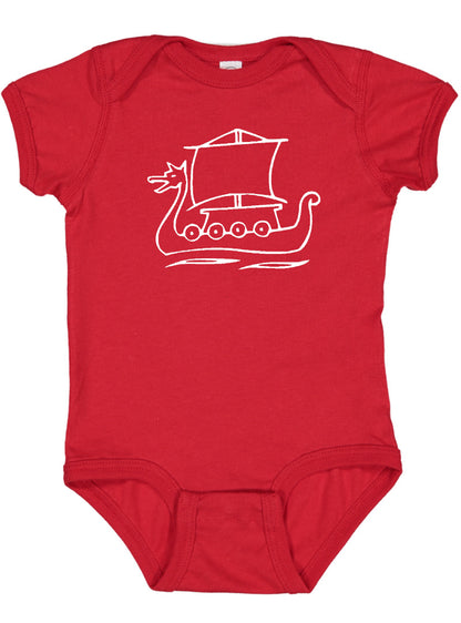 Viking Ship Silhouette Baby Bodysuit