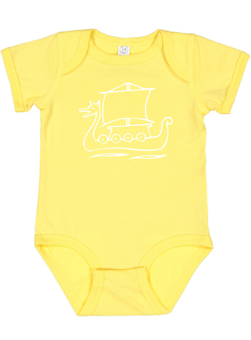 Viking Ship Silhouette Baby Bodysuit