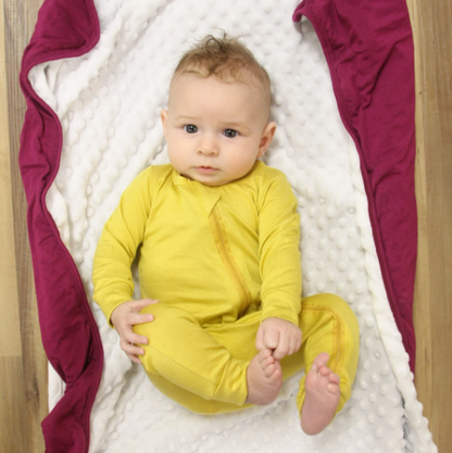Silky Long Sleeve Zipper Baby Romper