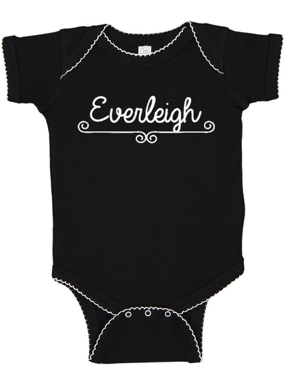Personalized Baby Bodysuit Customized with Name for Boys, Girls, and Gender Neutral - Fanciful Design