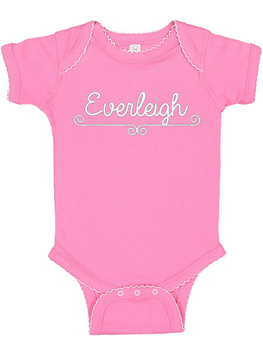 Personalized Baby Bodysuit Customized with Name for Boys, Girls, and Gender Neutral - Fanciful Design