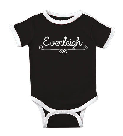 Personalized Baby Bodysuit Customized with Name for Boys, Girls, and Gender Neutral - Fanciful Design