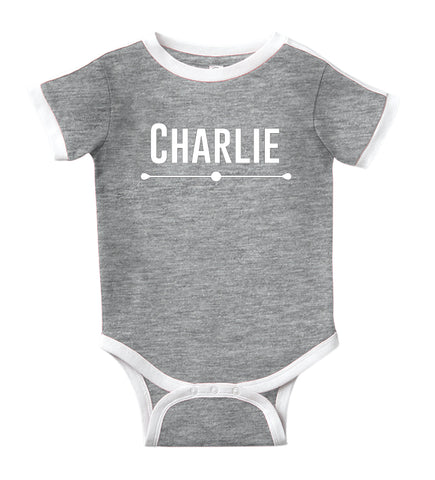 Personalized Baby Bodysuit Customized with Name for Boys, Girls, and Gender Neutral - Simple Line Design