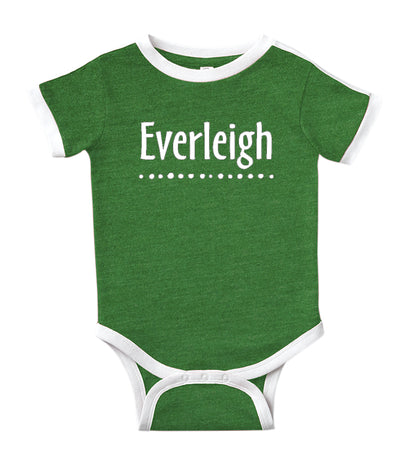 Personalized Baby Bodysuit Customized with Name for Boys, Girls, and Gender Neutral - Dot Design