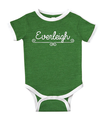 Personalized Baby Bodysuit Customized with Name for Boys, Girls, and Gender Neutral - Fanciful Design