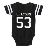 Custom Football Jersey Baby Bodysuit Personalized with Name and Number (Back Only)
