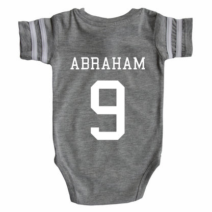 Custom Football Jersey Baby Bodysuit Personalized with Name and Number (Back Only)