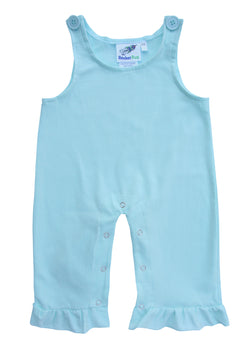 Girls Baby and Toddler Overalls - Light Mint with Ruffles