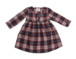 Long Sleeve Pleated Waist Baby, Toddler, Girls Flannel Dress for Babies and Kids