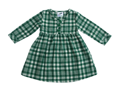 FLASH SALE REG $28 - Long Sleeve Pleated Waist Baby, Toddler, Girls Flannel or Linen Dresses for Babies and Kids