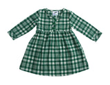 Long Sleeve Pleated Waist Baby, Toddler, Girls Flannel Dress for Babies and Kids